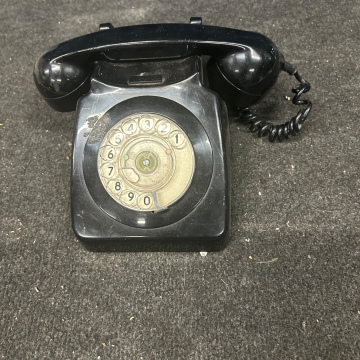 Telephone, Landline, Rotary, Black