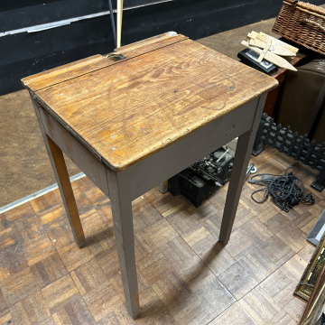 Desk, School Desk, Inkwell